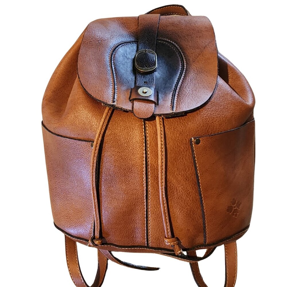 Patricia Nash Vasto Style Italian Leather Drawstring Backpack